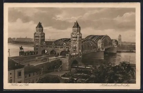 AK Köln a. Rh., Hohenzollernbrücke