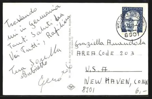 AK Welden /bei Augsburg, Ostansicht, Bahnhofstrasse, Theklaberg