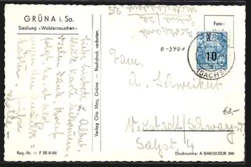 AK Grüna i. Sa., Siedlung, Walderrauschen