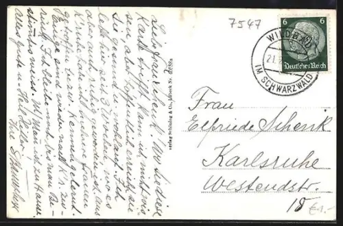 AK Wildbad i. Schwarzwald, Olgastrasse mit Blick auf die Kirche