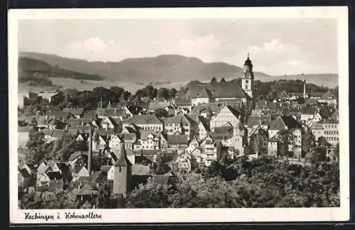 AK Hechingen i. Hohenzollern, Stadtansicht mit Kirche und Altstadt