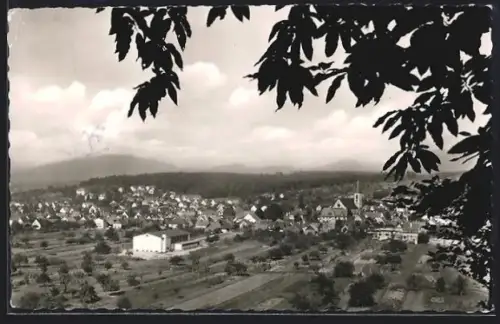AK Gaggenau im Murgtal, Ortsansicht mit Kirche und umliegender Landschaft