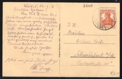 AK Bebenhausen, Ortsansicht mit Kloster und Kirche