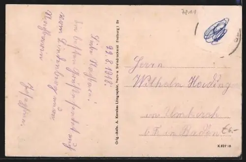 AK Lindenberg / Schwarzwald, Kirche und Bauernhäuser