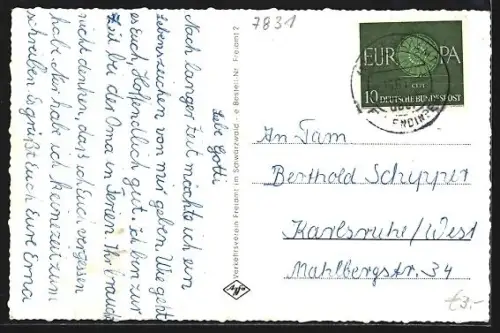 AK Freiamt /Schwarzwald, Bauernhaus im Brettenbach, Busengraben, Partie am Schweizerbach