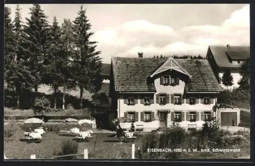 AK Eisenbach /bad. Schwarzwald, Café Pension Eisenbach-Stüble, Inh. G. Fahrländer