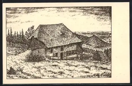 AK Brend / Schwarzwald, Naturfreundehaus Heidenschlösschen