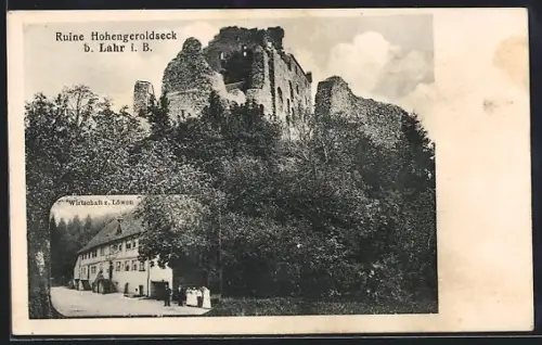 AK Hohengeroldseck /Lahr i. B., Ruine Hohengeroldseck, Wirtschaft z. Löwen