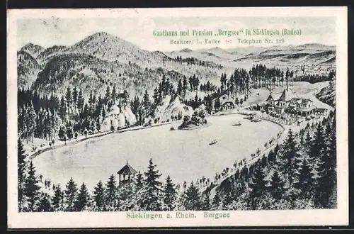 AK Säckingen a. Rhein, Bergsee, Gasthaus und Pension Bergsee