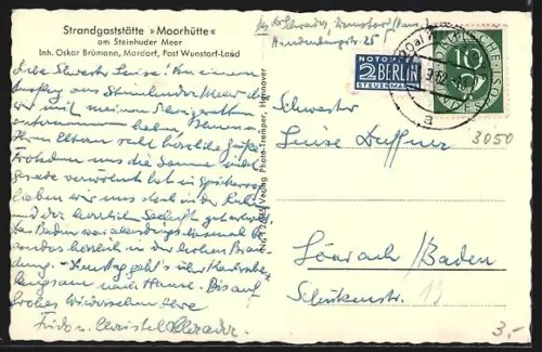 AK Steinhude, Strandgaststätte Moorhütte, Segelboot am Steinhuder Meer