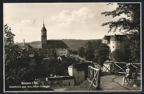 AK Nossen i. Sa., Stadtblick aus den Anlagen