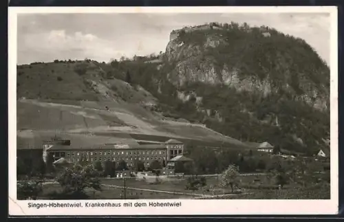 AK Singen-Hohentwiel, Krankenhaus mit dem Hohentwiel