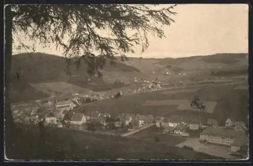 AK Furtwangen, Ortsansicht aus der Vogelschau