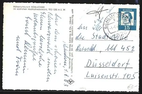 AK Schluchsee /Hochschwarzwald, Ortsansicht mit See