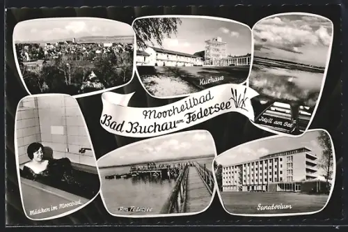 AK Bad Buchau am Federsee, Moorheilbad, Kurhaus, Sanatorium, Steg am See