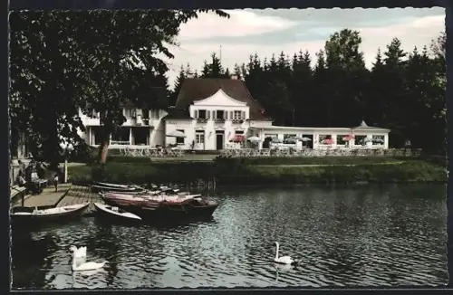 AK Bad Dürrheim im Schwarzwald, Strand-Café am Salinensee