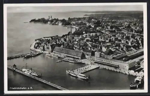 AK Friedrichshafen a. B., Hafen, Ortsansicht