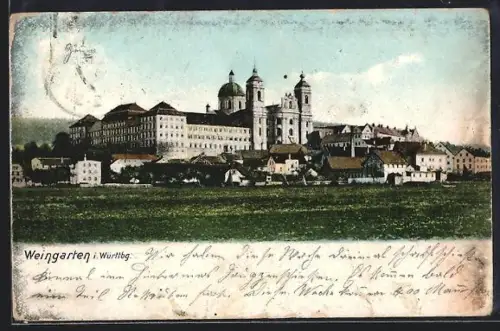 AK Weingarten i. Württbg., Kloster, Stadtansicht