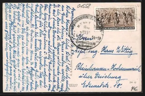 AK Grossenhain i. Sa., Markt, Brunnen, Kirche