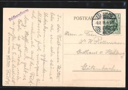 AK Feldberg / Schwarzwald, Feldbergturm, Gasthaus zum Feldbergturm