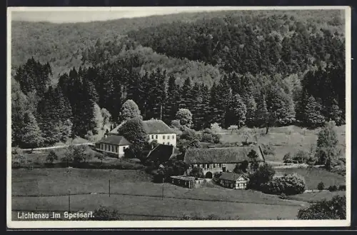 AK Lichtenau im Spessart, Hotel Hochspessart, Bes. K. Eich, Landschaftsansicht