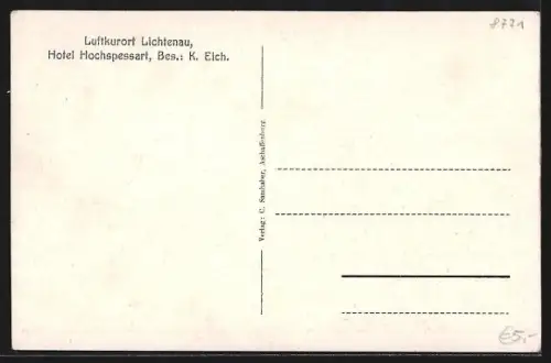 AK Lichtenau im Spessart, Hotel Hochspessart, Bes. K. Eich, Landschaftsansicht