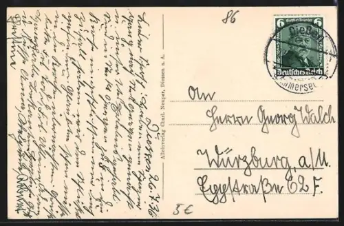 AK Diessen a. Ammersee, Fliegeraufnahme