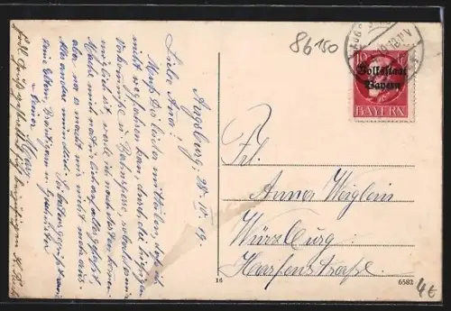 AK Augsburg, Neues Wehr, Restaurant am Hochablass