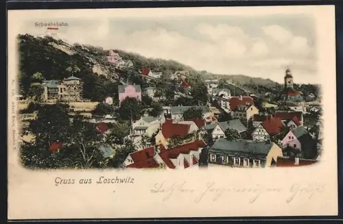 AK Dresden-Loschwitz, Schwebebahn, Ortsansicht