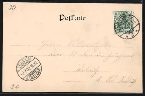 AK Dresden-Loschwitz, Schwebebahn, Ortsansicht