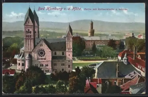 AK Bad Homburg v. d. Höhe, Erlöserkirche, Schloss