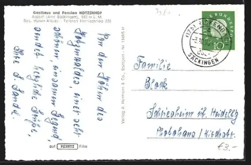 AK Atdorf /Säckingen, Gasthaus und Pension Hotzenhof, Landschaftspanorama