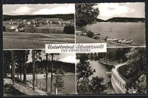 AK Unterbränd /Schwarzwald, Kirnbergsee, Ortsansicht, Stausee, Boote