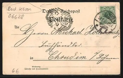 AK Bad Kösen, Ortsansicht mit Brücke