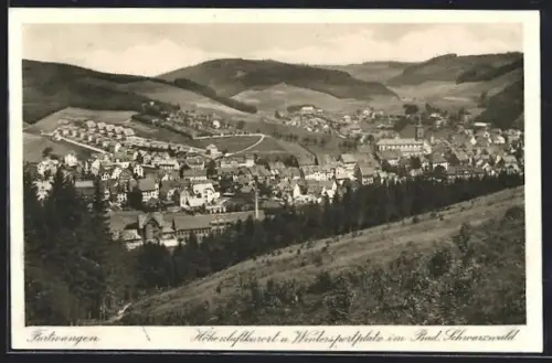 AK Furtwangen, Ortsansicht aus der Vogelschau