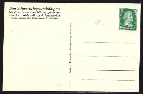 AK Furtwangen, Ortsansicht aus der Vogelschau