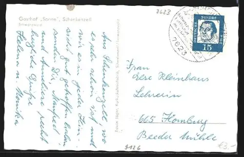 AK Schenkenzell /Schwarzwald, Gasthof Sonne