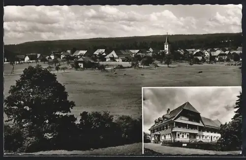 AK Birkendorf /Schwarzwald, Ortsansicht, Gasthof und Pension zur Post, Inh. F. Fechtig