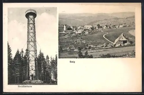 AK Saig, Hochfirstturm, Ortsansicht