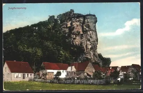 AK Jungfernsprung, Felsen, Wohnhäuser