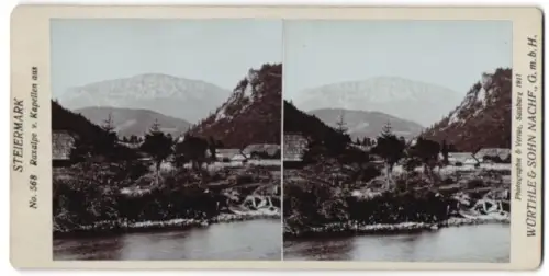 Stereo-Fotografie Würthle & Sohn Nachf., Salzburg, Ansicht Raxalpe /Steiermark, Blick von Kapellen aus