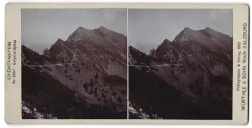 Stereo-Fotografie Würthle & Sohn, Salzburg, Ansicht Liechtenstein, Blick zur Gargella-Spitze