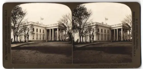 Stereo-Fotografie H. C. White Co., North Bennington /VT, Ansicht Washington D.C., North Front of the White House