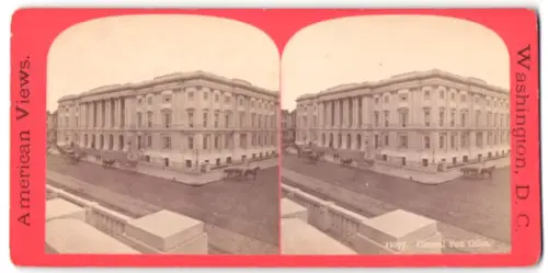 Stereo-Fotografie E. & H. T. Anthony & Co., New York, Ansicht Washington D.C., General Post Office