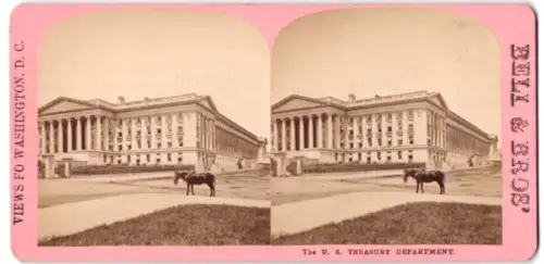 Stereo-Fotografie Bell & Bros., Washington D.C., Ansicht Washington D.C, The U.S. Treasury Department