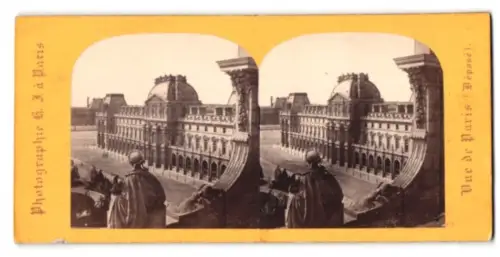 Stereo-Fotografie H. J., Paris, Ansicht Paris, Le Louvre