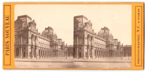 Stereo-Fotografie N. C., Paris, Ansicht Paris, Le Louvre