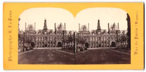Stereo-Fotografie H. J., Paris, Ansicht Paris, L`Hôtel de Ville