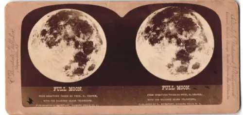 Stereo-Fotografie C. Bierstadt, Niagara Falls / N.Y., Full Moon from Negatives by Prof. H. Draper, Vollmond