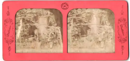 Stereo-Fotografie Adolphe Block, Paris, Fonderies de Satan, Skelette mit leuchtenden Augen, Halt gegen das Licht